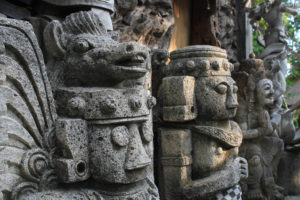 Hayli Nicole Bali-5 The sun reflects on traditional Balinese stone carvings.